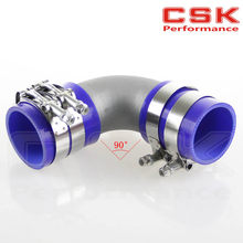 76mm 3" Cast Aluminum 90 Degree Elbow Pipe Turbo Intercooler+ silicone hose kit blue 2024 - buy cheap