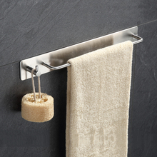Stainless Steel Towel Rack Self Adhesive Bathroom Storage Holder Organizer Towel Shelf Kitchen Wall Hanging Towel Rack With Hook 2024 - buy cheap