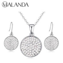 MALANDA Brand Crystals From Swarovski Fashion Round Pendants Necklaces Earrings For Women Fashion Wedding Jewelry Set Gift 2024 - buy cheap