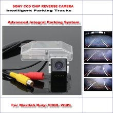 Автомобильная задняя камера для Mazda 6/Mazda6 Ruiyi RX-8 2008-2013, интеллектуальные парковочные треки, заднее Резервное копирование HD CCD SONY CAM 2024 - купить недорого
