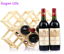 Sugan Life 1PCS Creative Wine Holder Home Bar Beer Wine Stand Foldable Wooden Wine Rack Organizer Display Shelf Free shipping 2024 - buy cheap