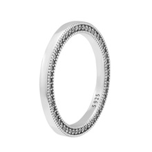 Venta al por mayor Plata de Ley 925 claro CZ anillo de firma boda anillos originales para mujeres plata 925 joyería fina 2024 - compra barato