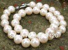 Бесплатная доставка, большое Необычное Ожерелье из белого жемчуга ААА 11-12 мм 17 дюймов 2024 - купить недорого