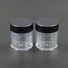 100pc/Lot 10g Black Lid Cream Jar Cosmetic Container Clear Plastic Cream Bottle Makeup Sample Jar Packaging Round Base PS Bottle 2024 - buy cheap