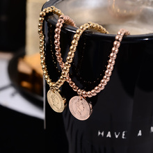 YUN RUO-pulsera elástica Vintage para mujer, brazalete de acero inoxidable, Color oro rosa 2024 - compra barato