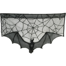 Halloween New Spider Web Bat Black Lace Curtain Cobweb Bats Fireplace Mantels Valances Covers for Halloween Party Decoration 2024 - buy cheap
