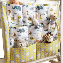 Bolsa de almacenamiento colgante para cama de bebé, organizador de cuna de algodón, pañal de juguete, bolsillo para juego de cama de cuna, 55x60cm 2024 - compra barato