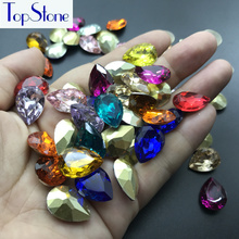 TopStone 10x14mm 13x18mm gota de agua K9 colores resina de diamantes de imitación gota uso ropa Diy accesorios 2024 - compra barato