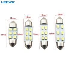 LEEWA 500pcs/lots Super White 31mm/36mm/39mm/41mm 1210/3528 6SMD Car Auto Festoon Dome LED Light Bulbs  #CA4742 2024 - buy cheap