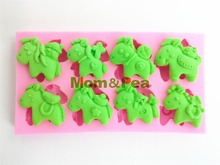 Mom&Pea 0460 Free Shipping Little Horses Shaped Silicone Mold Cake Decoration Fondant Cake 3D Mold 2024 - buy cheap