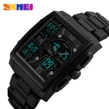 SKMEI 2019  Man Luxury Military Watches Stainless Steel Casual Digital Wristwatches Square Sport Electronic Relogio Masculino 2024 - buy cheap