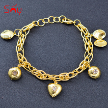 Sunny Jewelry Romantic Heart Charm Bracelets For Women Hand Chains Link Chain Dubai Bracelets For Anniversary Jewelry Findings 2024 - buy cheap