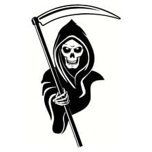 9.5*15.1CM  Personalized Car Stickers Halloween Death Funny Motorcycle Vinyl Decals Black/Silver C7-1293 2024 - buy cheap