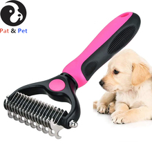 Dog Grooming and Dematting Comb 2 Sided Undercoat Rake for Dogs & Cats with Medium & Long Hair Pet Detangler Tool, Dog Brushes 2024 - buy cheap