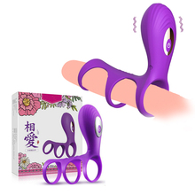 7 Mode Vibrating Penis Sleeve Vibrator Ring Sex Toys for Man Delayed Ejaculation Clitoris Stimulator Clit Vibrator Penis Bondage 2024 - buy cheap