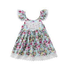 2019 New Flower Lace Dress Princess Kids Baby Girls Sleeveless Dress Floral Tulle Party Wedding Dress Children Summer Sundress 2024 - buy cheap