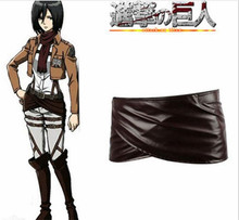 Attack on Titan Shingeki no Kyojin Leather Skirt Hookshot Belt Costume Chocolate Leather Apron Belt Skirt A406 2024 - buy cheap