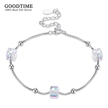 Pulseira de prata esterlina para mulheres 925, bracelete de múltiplos cristais, joia de aniversário elegante, nobre, pulseira de prata pura 2024 - compre barato