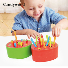 Jogo de minhocas candywood, brinquedo magnético de madeira para crianças pequenas, brinquedo educacional para aprendizado do bebê, blocos de madeira para meninos 2024 - compre barato