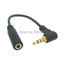 100pcs/lot Wholesale 3.5mm CTIA to OMTP Stereo 4 Pole Male to 4 Pole Female Audio Cable Cord 90 Degree Angle 2024 - buy cheap