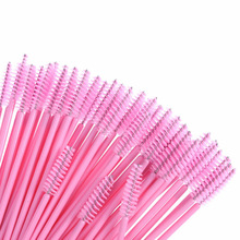 Розовый 50/100 шт пластиковые ручки ресницы Кисти Одноразовые ресницы кисти для макияжа синтетические разноцветные кисти для ресниц 2024 - купить недорого