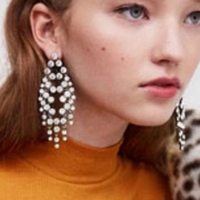 MANILAI Trendy Shiny Rhinestones Stud Earrings For Women Wedding Luxury Crystal Gems Pendant Statement Earrings Jewelry 2024 - купить недорого