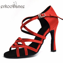 EVKOODANCE Girls Salsa Ballroom Dancing Shoes Red Gold Silver Black Heel 10cm 5cm Professional Women Latin Dance Shoes NL190 2024 - buy cheap