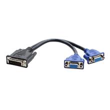 New DVI-I 24+5 Pin Male to 2 VGA Female Splitter Monitor Video Adapter Cable Cord 2024 - buy cheap