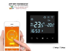 Controlador de temperatura controlado wifi do termostato da sala de digitas do calor fresco da tubulação 2 4 com app móvel 2024 - compre barato