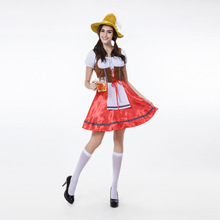 Free Shipping German Oktoberfest Beerfest Maid Waiter Beer Girl Wench Costume Halloween Fantasia Adult Costumes Cosplay Dress 2024 - buy cheap