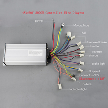 Электрический бесщеточный контроллер Sidofo для электровелосипеда, 2000 Вт, 60 В, 15 МОП-транзисторов, 3 скорости 2024 - купить недорого