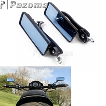 Espelho retrovisor universal para motocicletas, preto, 10mm, retangular, para harley touring, bike de rua, yamaha, kawasaki, hashi 2024 - compre barato