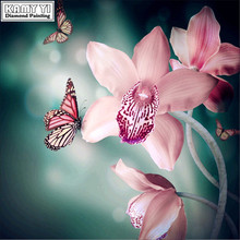 5D алмазная вышивка «сделай сам», вышивка крестиком, цветы и бабочки, квадратная Алмазная мозаика, полноразмерная алмазная живопись, декор HYY 2024 - купить недорого