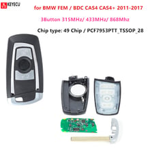 Keyecu for BMW FEM / BDC CAS4 CAS4+ 2011-2017 Smart Remote Car Key Fob 315MHz/433MHz/868MHz 3 Button PCF7953 Chip 2024 - buy cheap