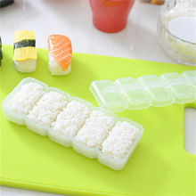 Nigiri-Molde de plástico para hacer Sushi, herramienta de prensa antiadherente Para Bento, accesorios de cocina, 1 Juego, 5 rollos 2024 - compra barato