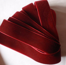 25yards 1 inches High Quality Velvet Ribbon in Dark Red Free Shipping 2024 - buy cheap