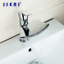 JIENI-grifo mezclador de baño de latón cromado, con caño de agua caliente y fría, redondo 2024 - compra barato