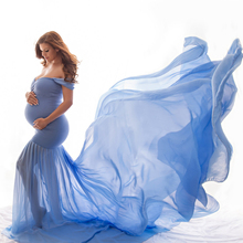 2019 Sexy Maternity Dresses Photography Props Off Shoulder Women Pregnancy Dress For Photo Shooting New Tail Maxi Maternity Gown 2024 - buy cheap
