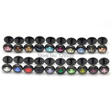 ¡Gran oferta! ¡Envío gratis! Rivoli-pendientes de acero de titanio negro para hombre, aretes con tuerca, 20 colores, 8mm 2024 - compra barato