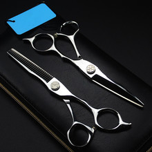 Высококлассные японские 440c 6 ''ножницы для стрижки волос с цветочной ручкой ножницы для стрижки волос Парикмахерские ножницы 2024 - купить недорого