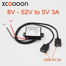 Xcgaoon-cabo conversor de carro com entrada usb dupla, 2 entradas usb, 12v, 24v, 48v para usb, adaptador de tomada 5v, 3a e 15w 2024 - compre barato