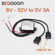 XCGaoon Dual 2 USB DC-DC Car Converter Module Cable input DC 12V 24V 48V To USB Ouput 5V 3A 15W Power Adapter 2024 - buy cheap