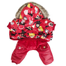 New Popular Hooded Warm Winter Thickness Pet Dog Clothes With Printing Pattern Cat Puppy Dogs Coat Jackets From S-XL 2024 - buy cheap