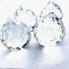 Pingente de bola facetada de vidro cristal transparente, alta qualidade 20-40mm k9, bola de fenghui decoração de casa 2024 - compre barato