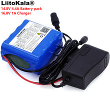 Liitokala-bateria para pesca noturna, 14.8v, 4ah, 18650, bateria de li-iom, aquecedor, lâmpada de mineração, amplificador de bateria com bms + carregador 16.8v 2024 - compre barato