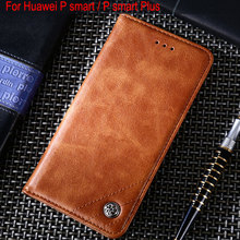 for Huawei P Smart case Luxury Leather Flip cover Stand Card Slot phone Cases for Huawei P Smart Plus funda Without magnets capa 2024 - buy cheap
