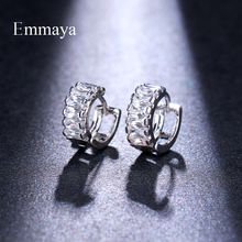 Emmaya New Fashion Ladies Girls Silver Color Earrings Earrings for Women White Zircon Earrings Jewelry Gift 2024 - buy cheap