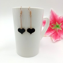 Hot Fashion Jewelry Ear Hook Plus Heart Shape Charm Black White Pink Earrings For Women Girl Party Gift Jewelry 2024 - buy cheap