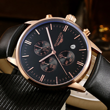 Guanqin-relógio de pulso de couro masculino, relógio de quartzo esportivo, à prova d'água, marca de luxo com cronógrafo 2024 - compre barato