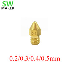 4pcs Zortrax 3D Printer parts brass Nozzle 0.2/0.3/0.4/0.5mm Original type for Zortrax M200/Afinia H479/H480 3D Printer 1.75mm 2024 - buy cheap